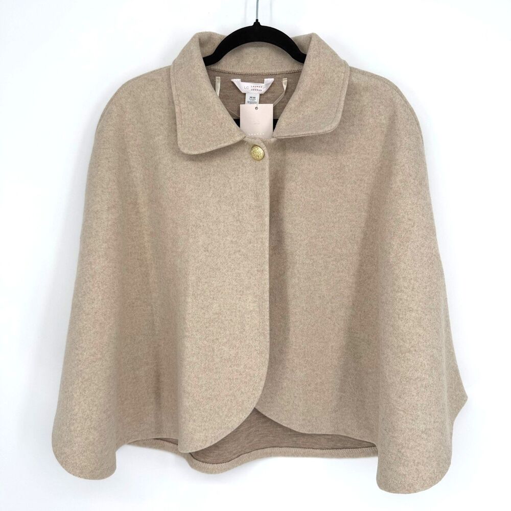 Lauren Conrad Womens Cape One Size Tan Regency Inspired Classic Quiet Luxury NWT